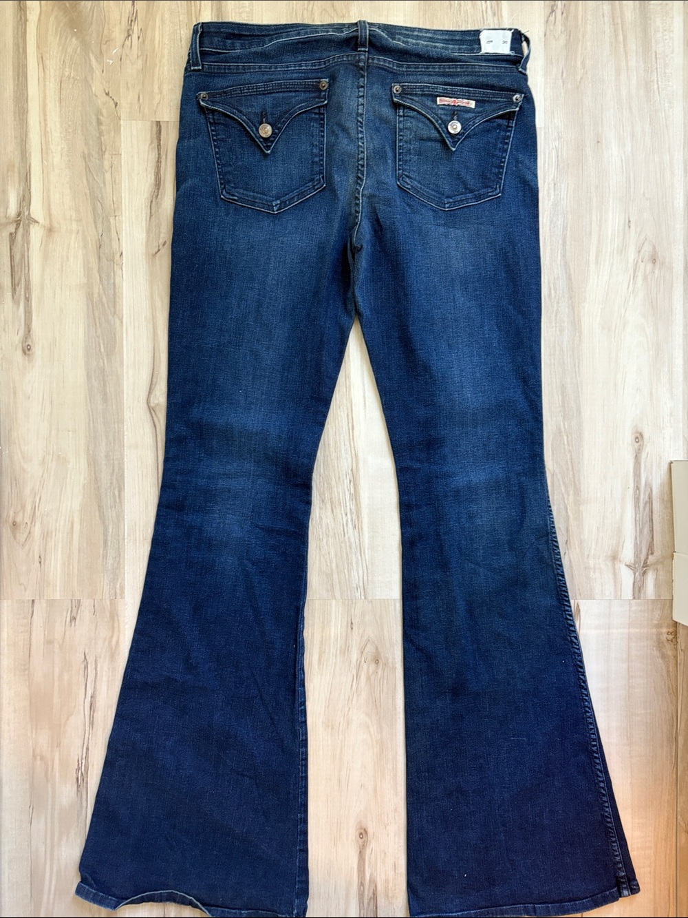 Hudson Jeans Dark Blue Flared Wide-Leg Denim